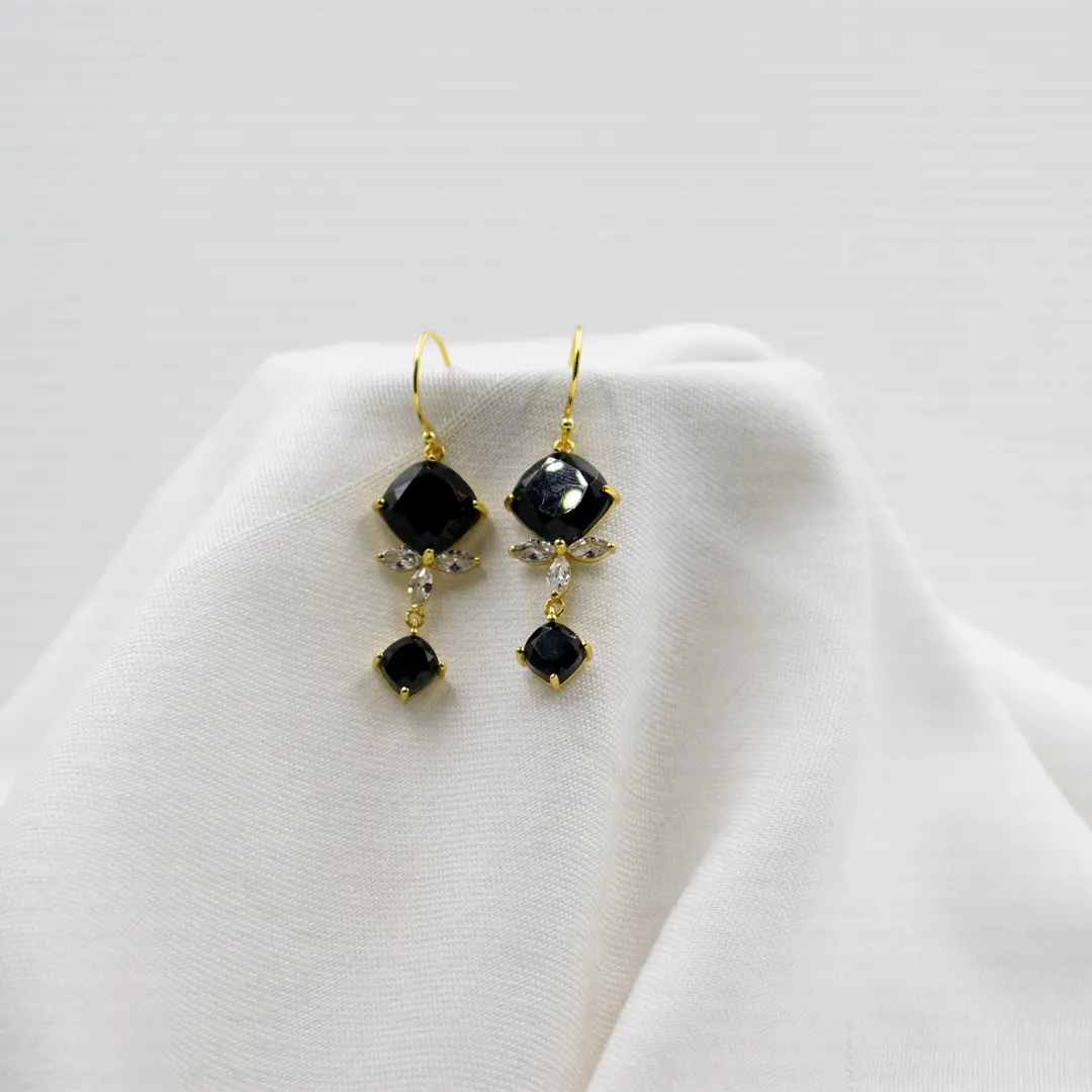 Noir Cascade Earrings