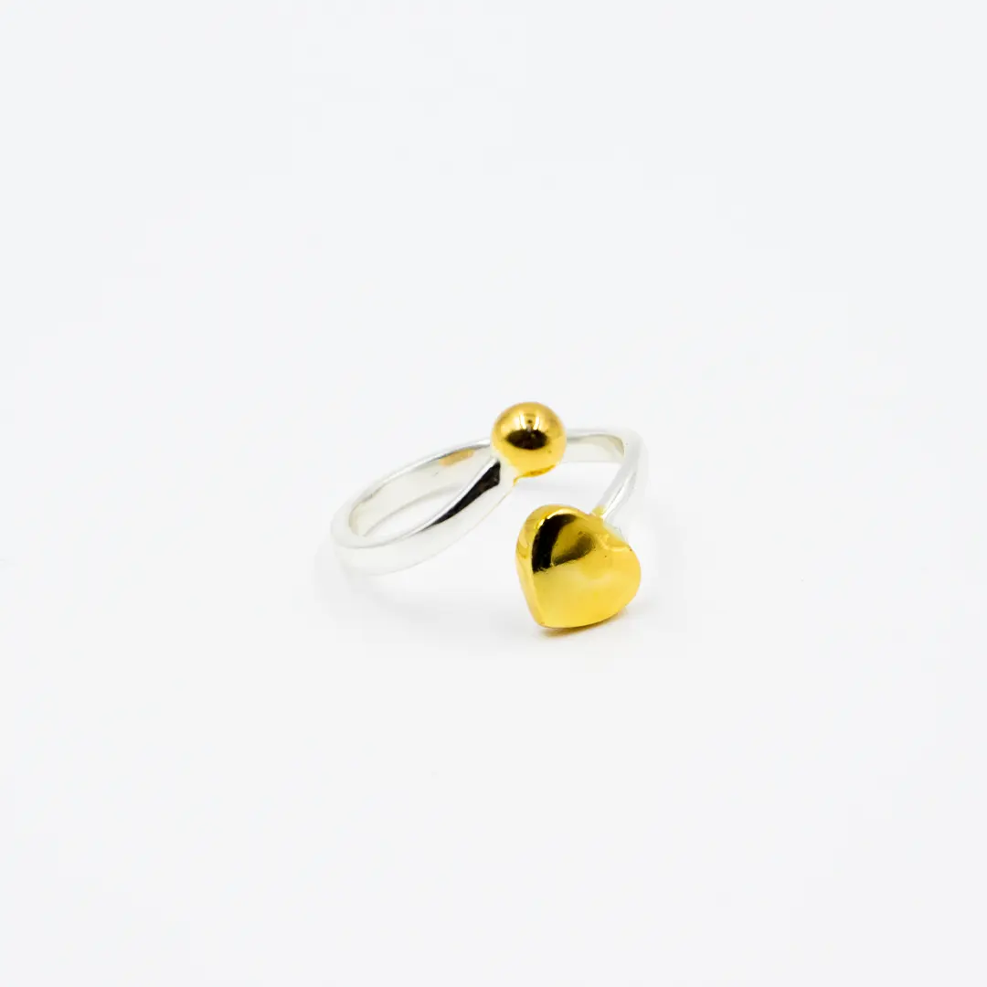 Golden Heart Coil Ring