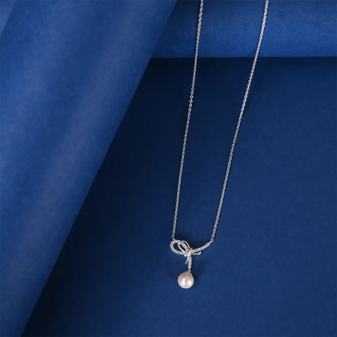 Zircon White & White Pearl Pendents