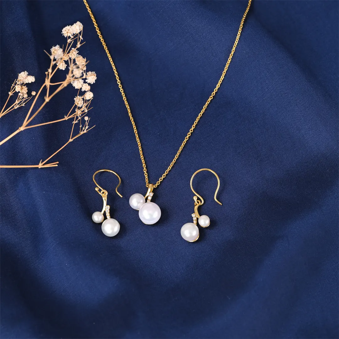 Zircon White & Grey Pearl Pendents