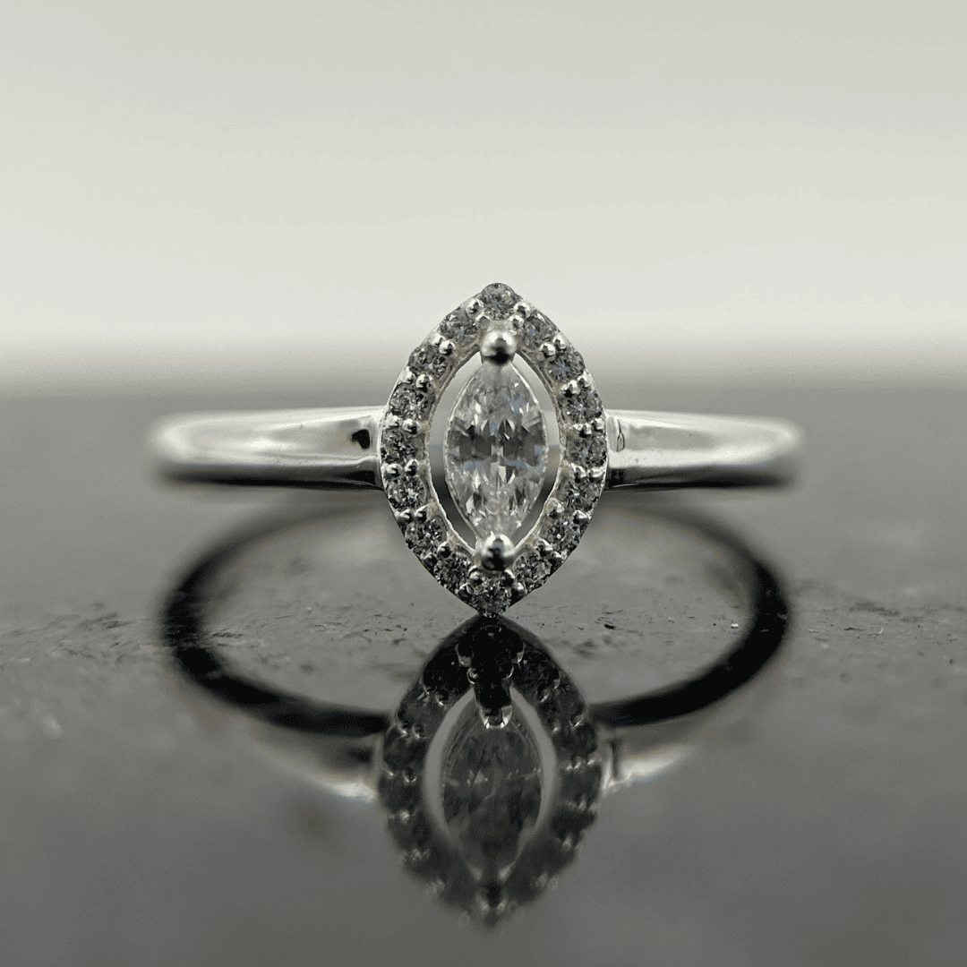 Marquise Muse – Marquise-cut CZ with round accents.